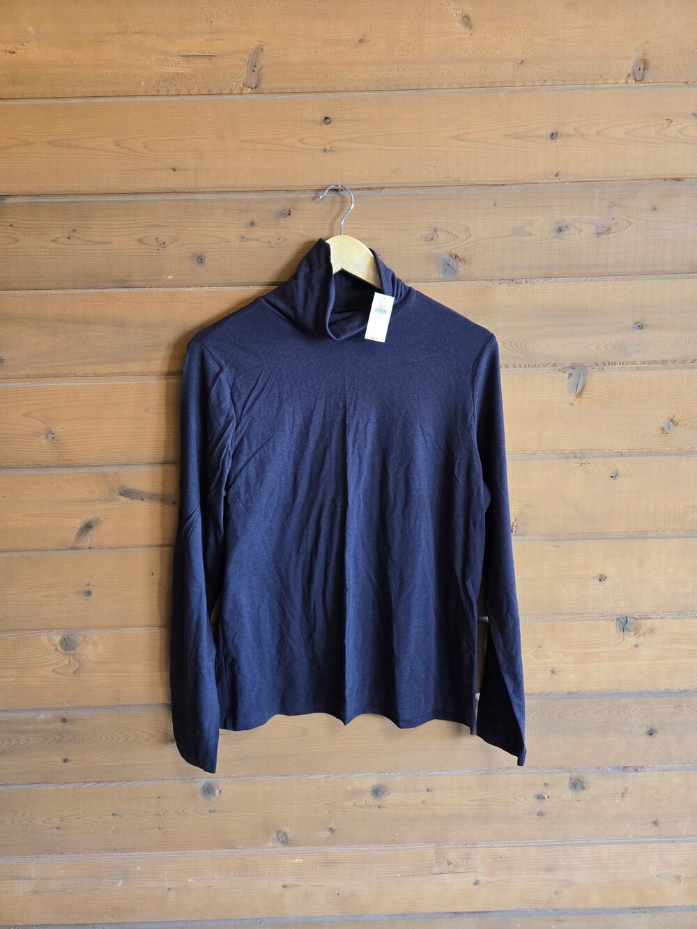 Banana Republic Top Turtleneck Timeless Tee NWT L Brown Long Sleeve Shirt Mocha - Picture 1 of 5